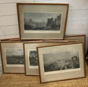 Eight prints of city scenes