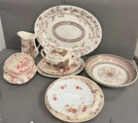A selection of china tableware various makers including Alfred Meakin and Hawley