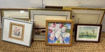 A selection of floral and poems prints