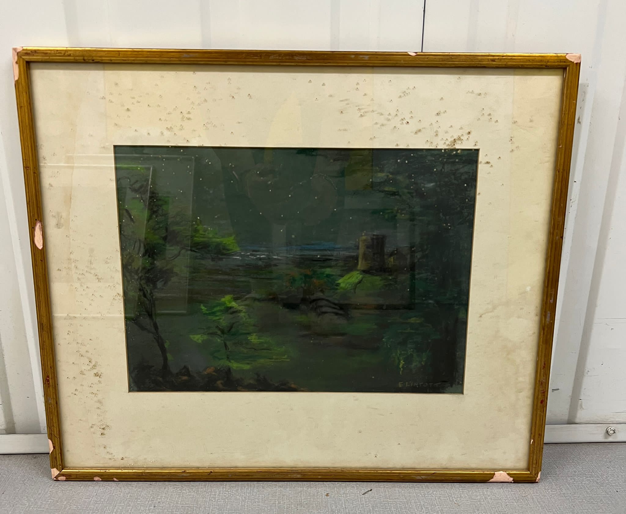 Edward Barnard Lintott (1875-1951) A framed painting of a castle ruins, signed bottom right. AF