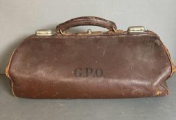 A vintage GPO leather tool bag