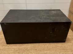 A large black painted box with handles (H40cm W92cm D47cm)
