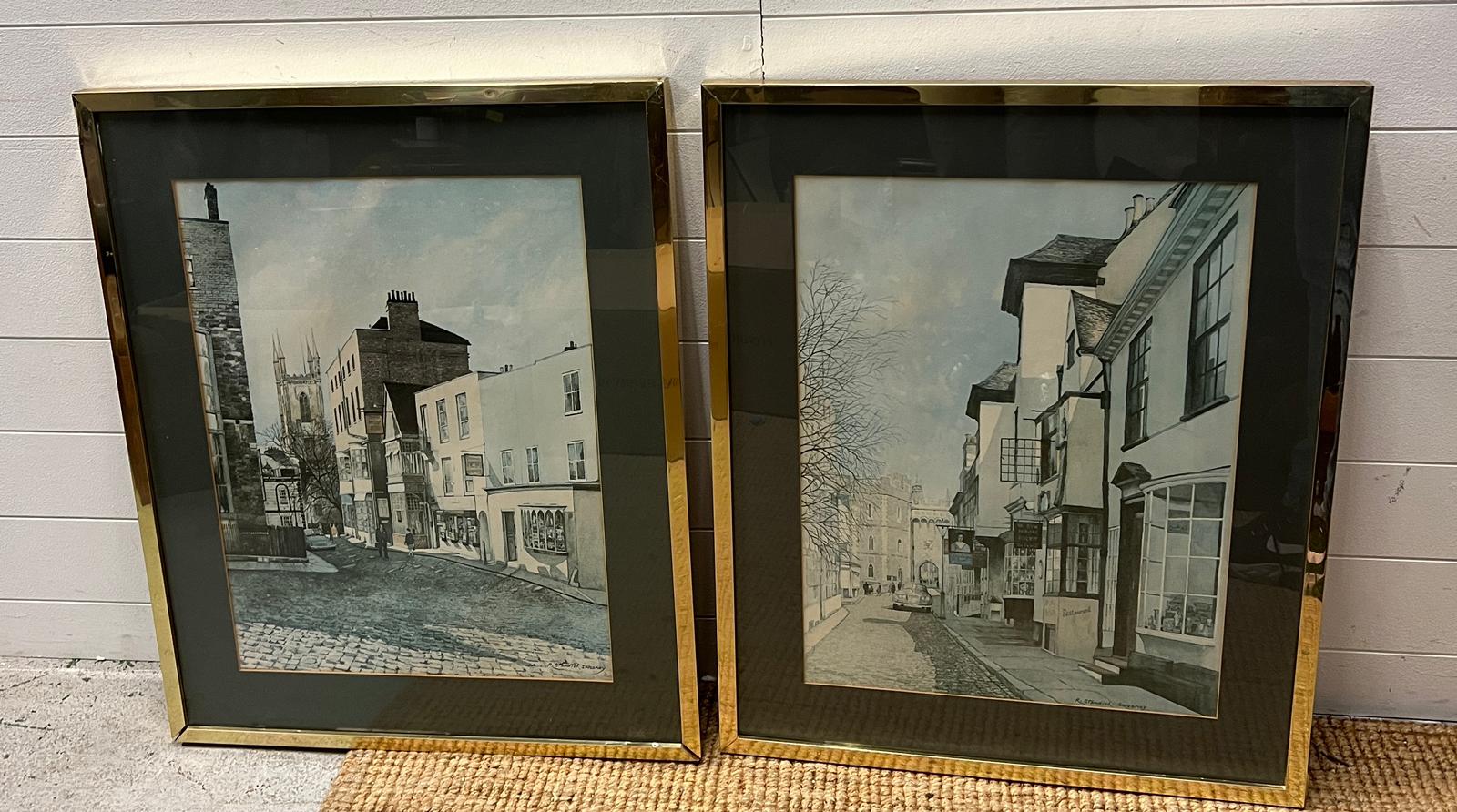 A pair of Windsor street scene prints 64cm x 80cm