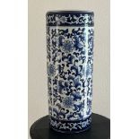 A modern blue and white stick stand. H 45cm