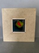 Joan GODFREY (British 20th Century) Abstract, Fused glass, Artist's card verso, 2.75" x 2.75" (7cm x