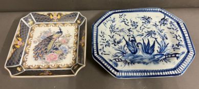 Two decorative plates decorated with birds