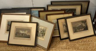 Twelve town and country scene prints