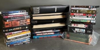 A large selection of War literature and a selection of War related DVD