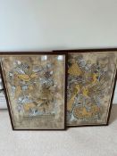 A pair of prints depicting birds of paradise