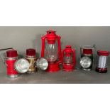 A selection of various lanterns in styles and age.