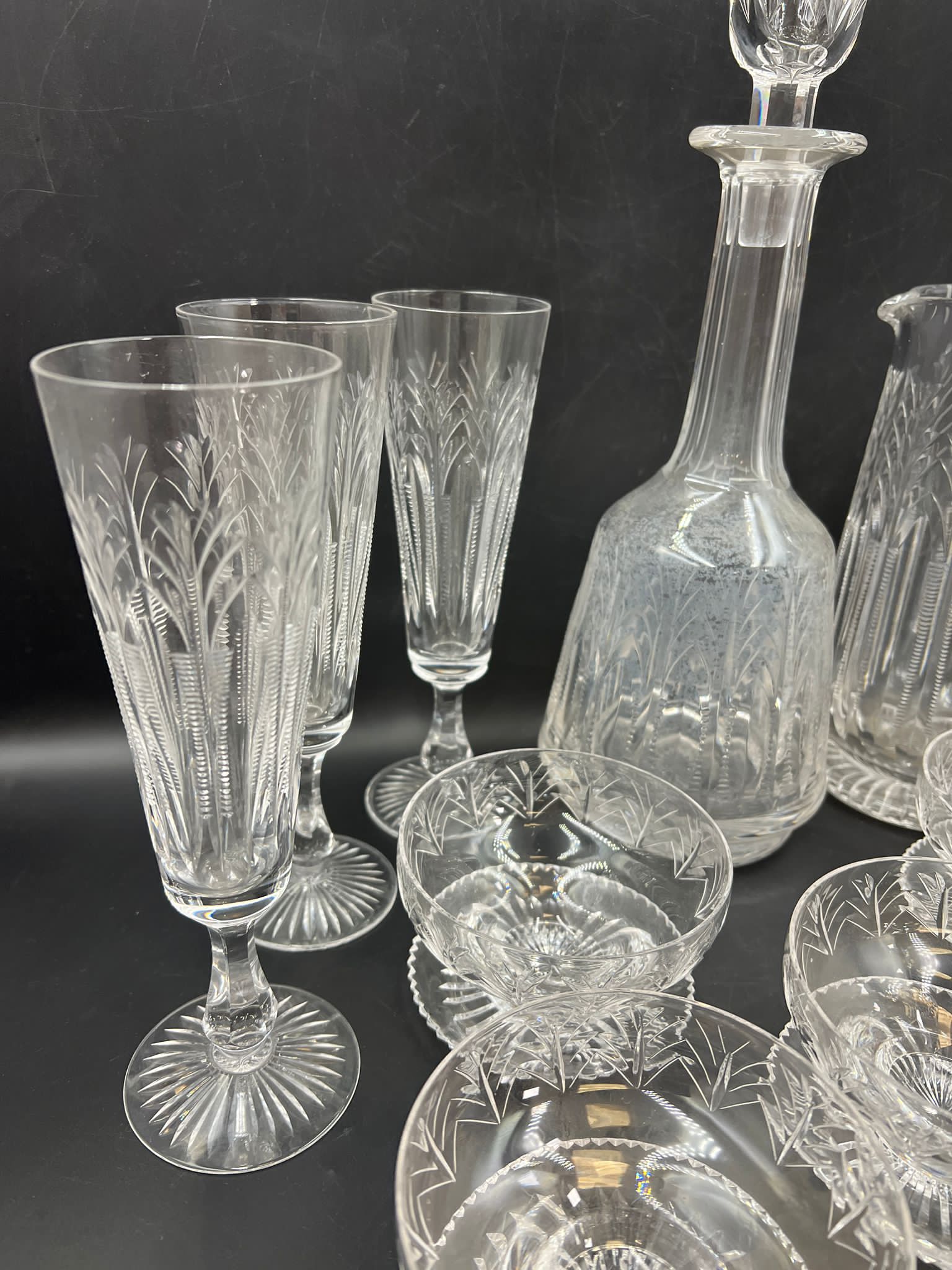 A selection of cut glass decanters, water jugs and stemmed bowls - Image 2 of 4