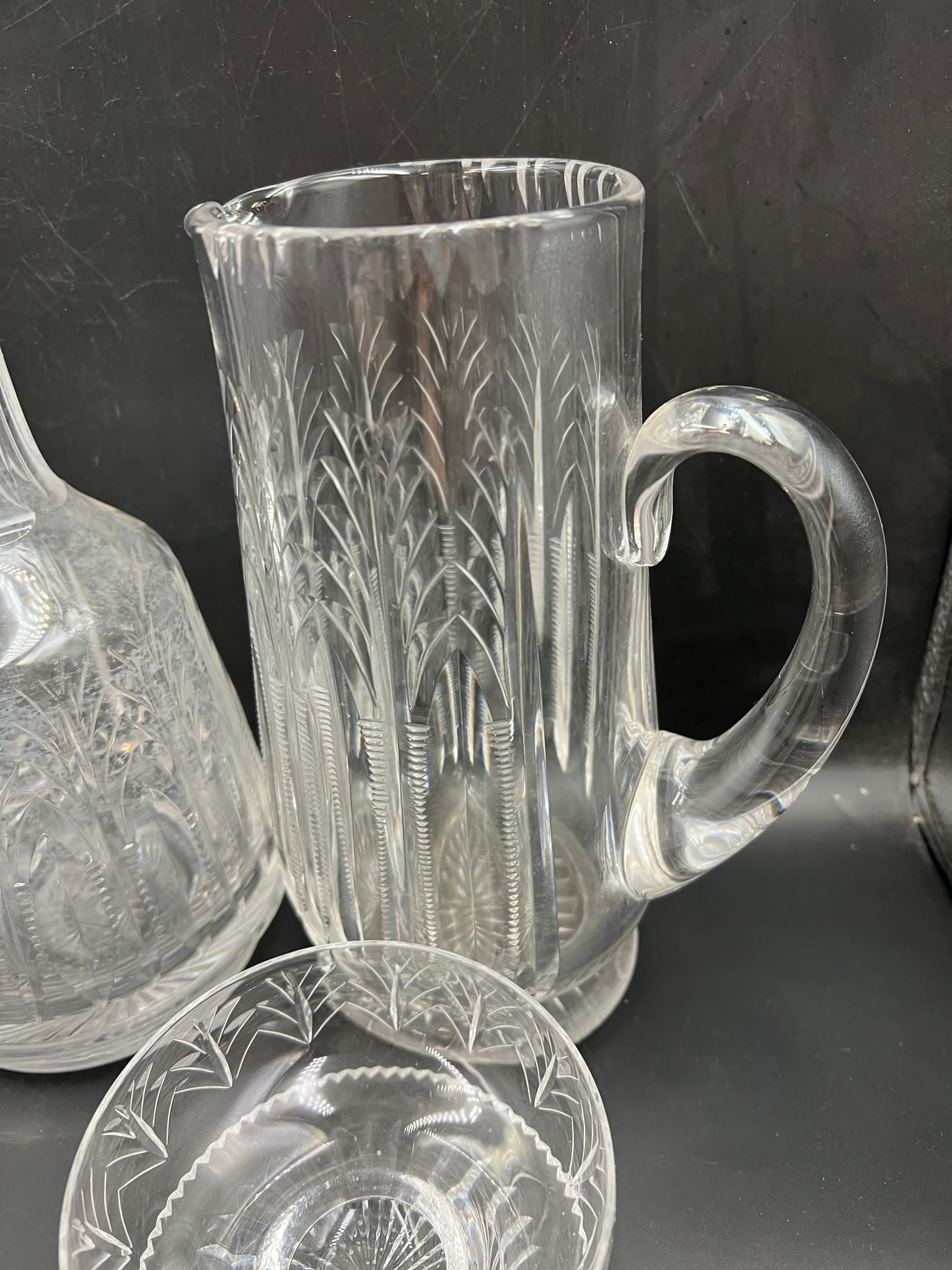 A selection of cut glass decanters, water jugs and stemmed bowls - Image 4 of 4