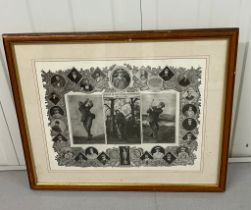 A framed print of the Jubilee of The Golfing Championship 1860-1910 72cm x 59cm