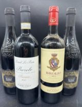 A selection of four Italian wines to include Dardi Le Rose Barolo, A 2013 Brolio and two Verso Rosso