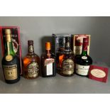 Five Bottles of spirits to include: Two bottles of Chivas Regal, along with bottles of Cointreau,