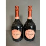 Two Bottles of Laurent Perrier Rose Champagne