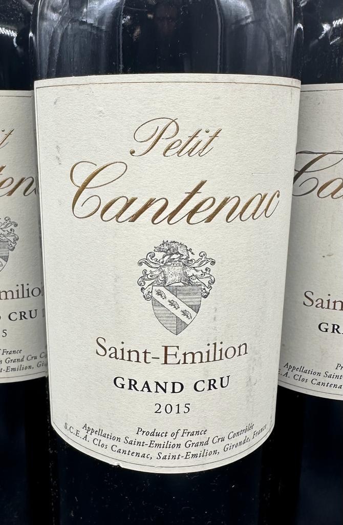 Three bottles Petit Cantenac Saint Emilion Grand Cru 2015 - Image 3 of 3