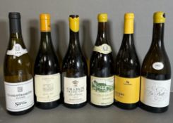 A selection of six bottles of white wine, various makers, styles and years. Please see photos