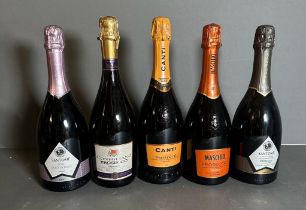 Five Bottles of Prosecco various makers.