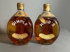 Two vintage "Dimple" bottles of Haigs whisky