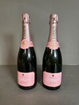 Two Bottles of Lanson Brut Rose Champagne