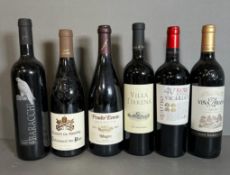 Six Bottles of assorted red wine, various makers, styles and years. Please see photos.