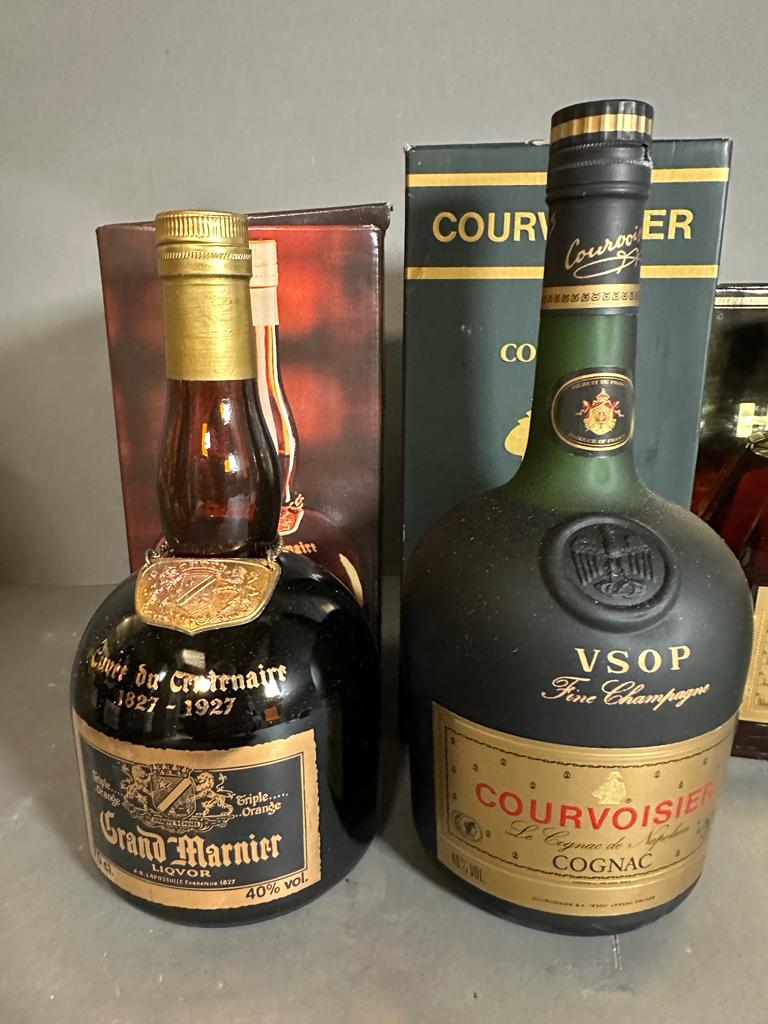 Four Bottles of Spirits: Grand Marnier, Courvoisier, Grand Marnier, Hine Antique. - Image 3 of 3