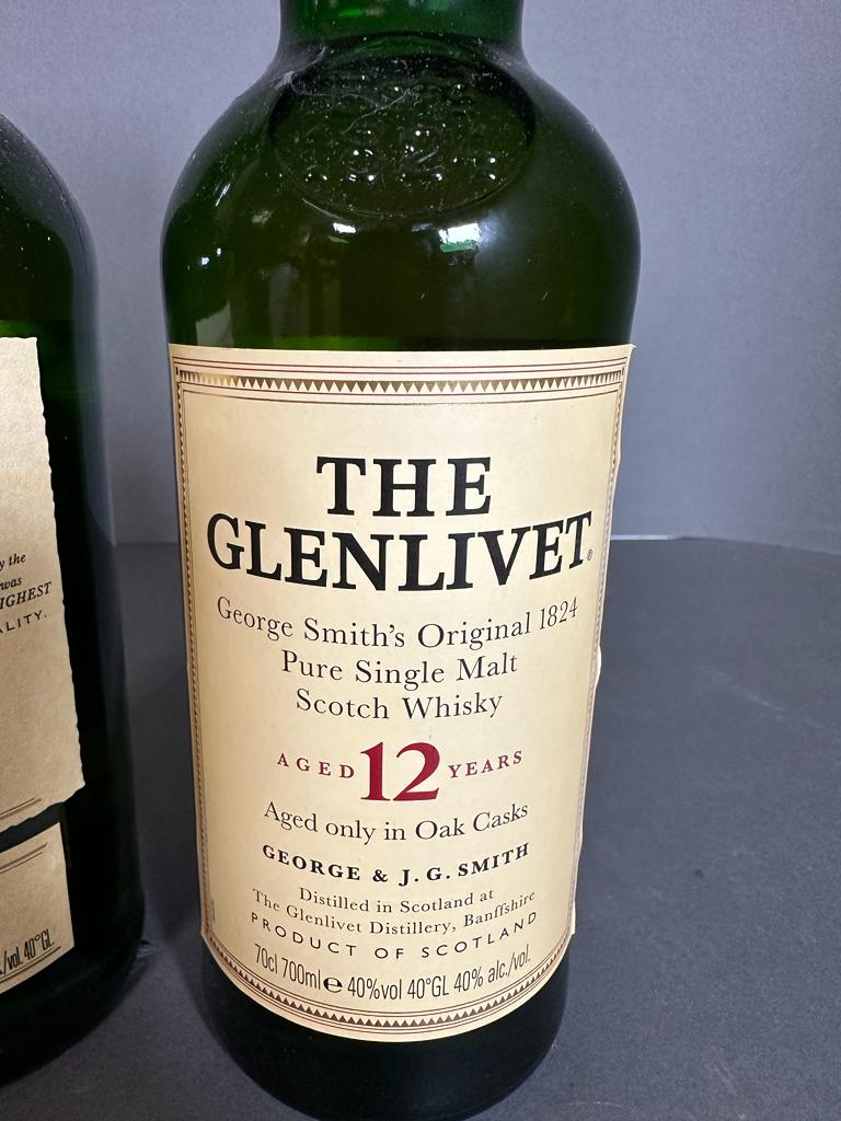 Two Bottles of The Glenlivet 12, Pure Single Malt Scotch Whisky - Image 3 of 3