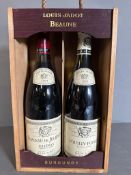 A Louis Jadot Beaune Burgundy gift set 1997 Chauteau De Julienas and Pouilly-Fuisse