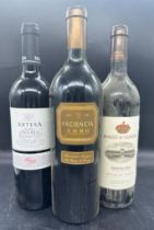 A selection of three Spanish wines to include a Paciencia Toro 2003, Roble 2009 and an Artesa