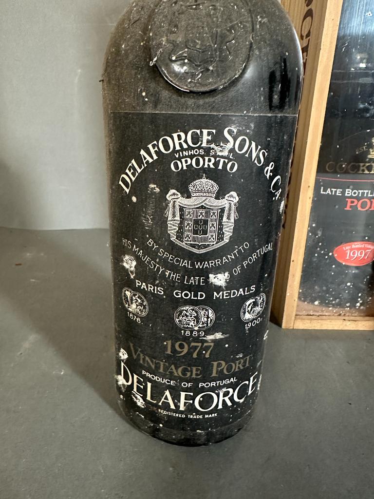 Three bottles of vintage port, A Feuerheerd 1985, a Delaforce 1977 and a Cockburns 1997 - Image 2 of 4