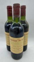 Three Bottles of 1982 Chateau De Gazin Cotes De Bourg