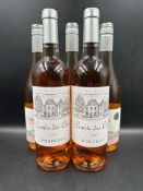 Five Bottles of Rose wine: 3 x 2020 Tideways Sauvignon Blanc Rose and 2 x Comte de Cles 2019