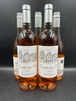 Five Bottles of Rose wine: 3 x 2020 Tideways Sauvignon Blanc Rose and 2 x Comte de Cles 2019