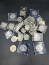 A selection of collectable crown coins