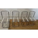 Four folding lolly chairs with acrylic clear seats