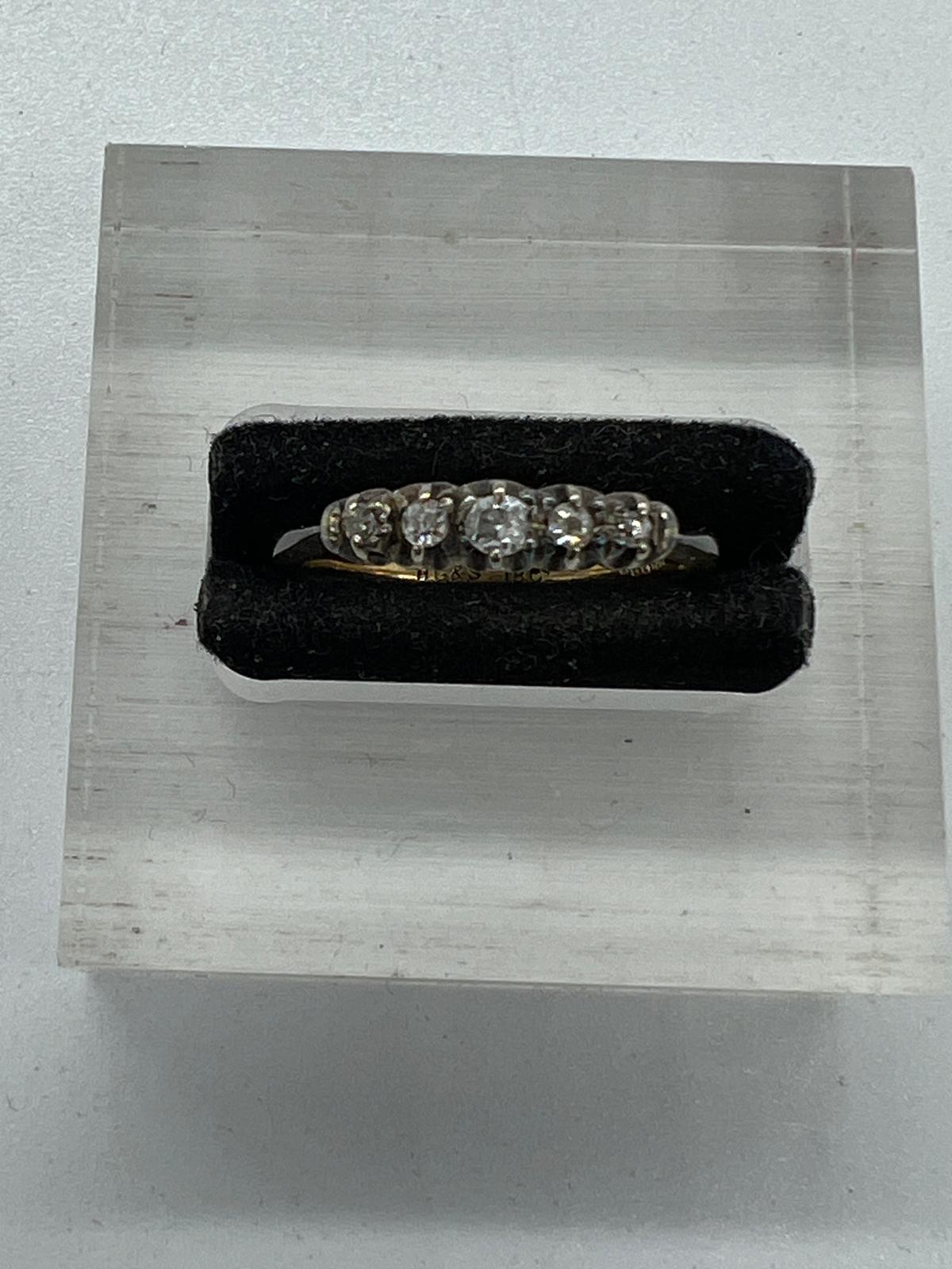 An 18ct five stone diamond ring, approximate size N - Image 6 of 7