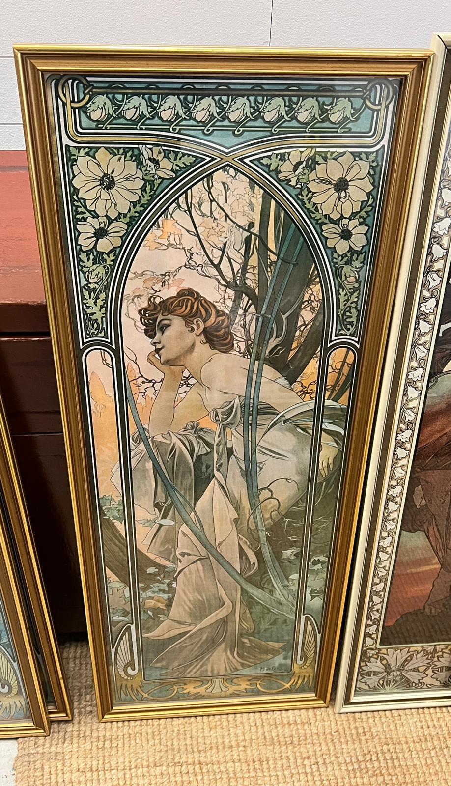 Six prints after Alphonse Mucha "The Seasons" 47cm x 122cm - Image 5 of 7