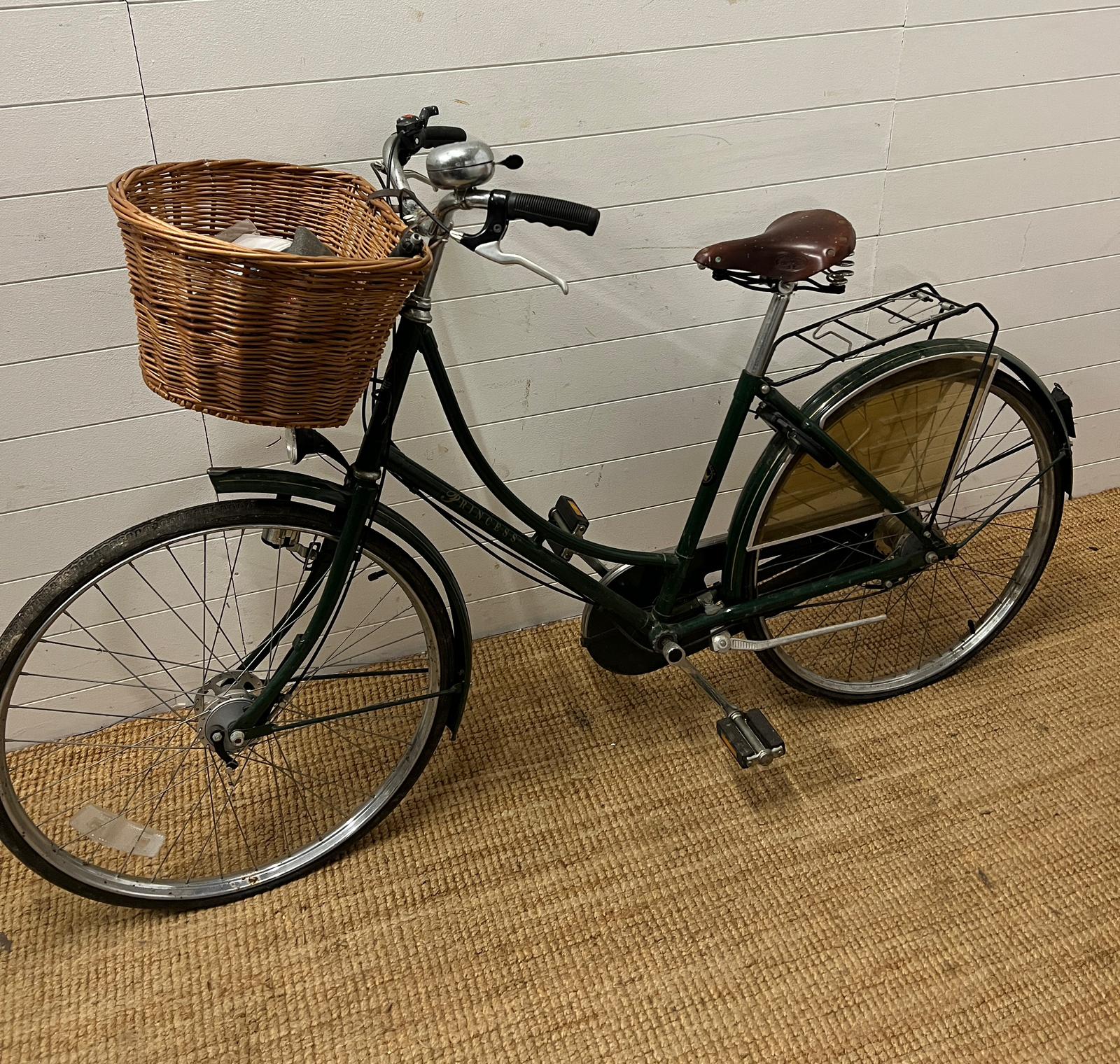 A ladies push bike by Princess, wicker basket to front and Brooks leather seat - Image 2 of 3