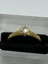 An 18ct diamond ring, yellow gold marked 750 (Approximate Total Weight 2g) Size N