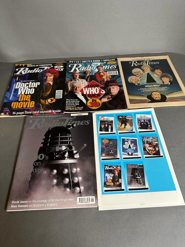 A selection of Doctor Who copies of the Radio Times to include the 1983 twentieth anniversary