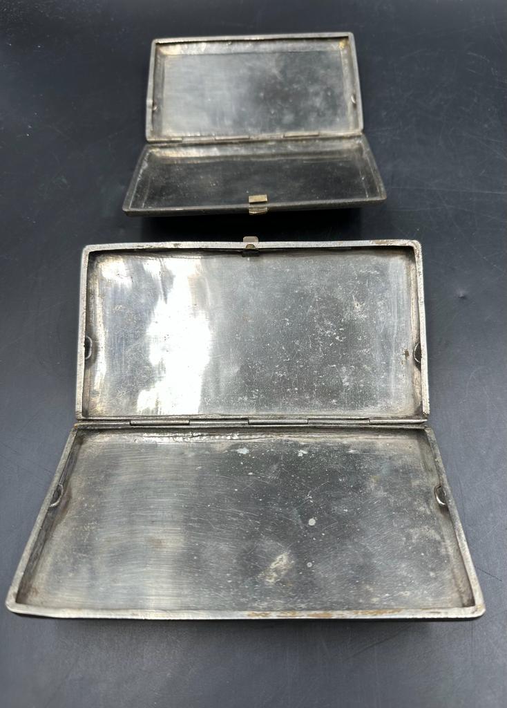 Two white metal Indian cigarette cases. - Image 3 of 4