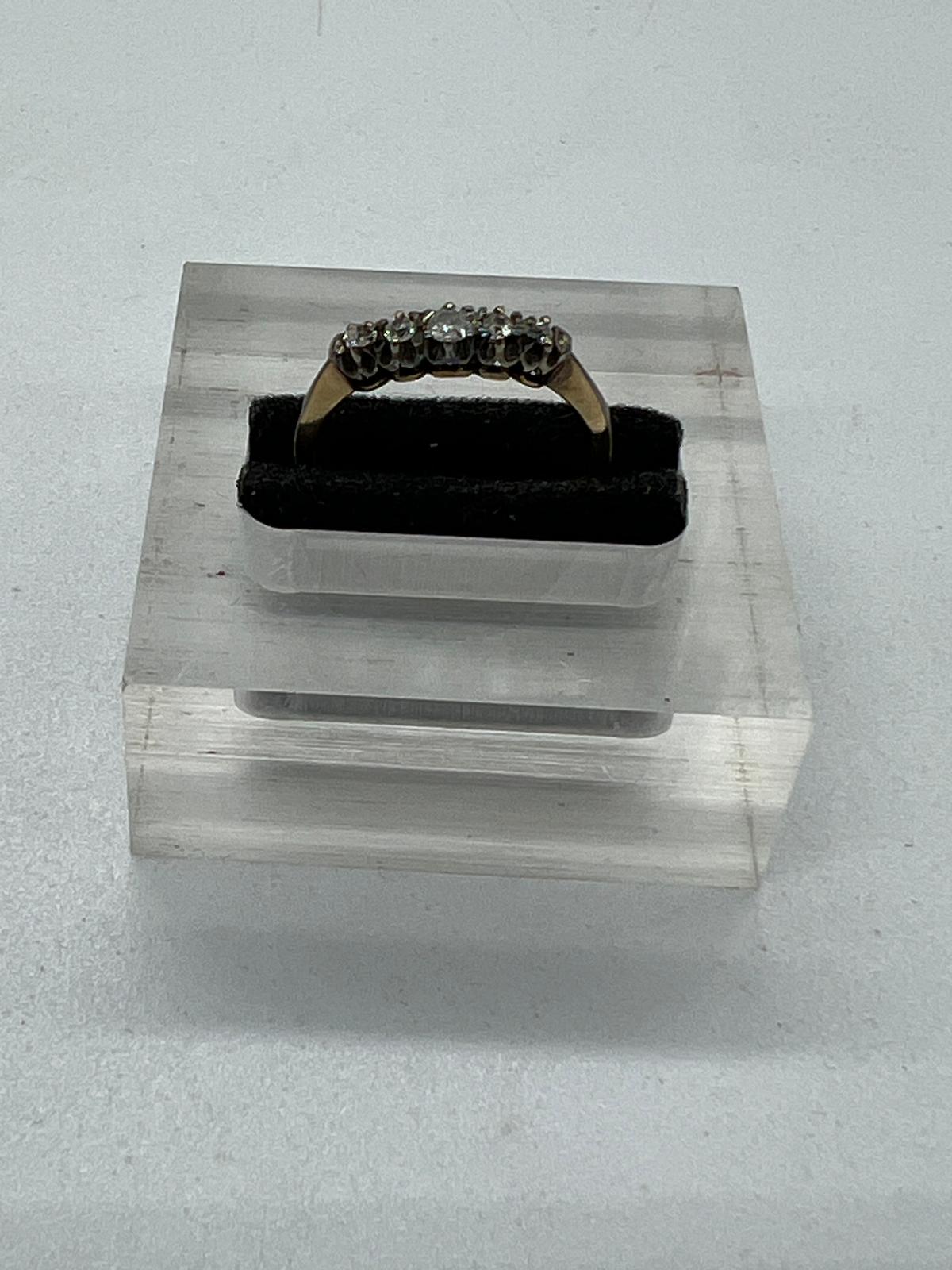 An 18ct five stone diamond ring, approximate size N - Image 7 of 7