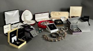 A large volume of quality costume jewellery including many boxed silver items.