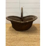 A Chinese rustic woven bucket 47cm x 66cm