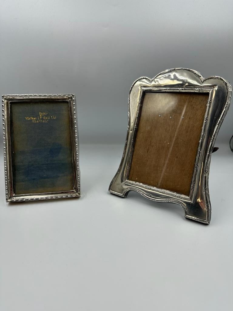 Two easel back silver photo frames, various hallmarks and makers.