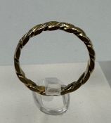 A 9ct gold ring, approximate total weight 2g, size L1/2