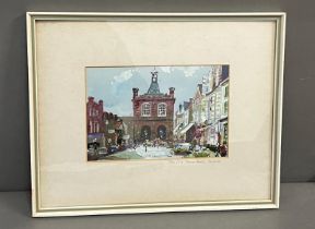 "The Old Town Hall" watercolour by John Victor Emms 1912-1993 (15cm x 23cm)