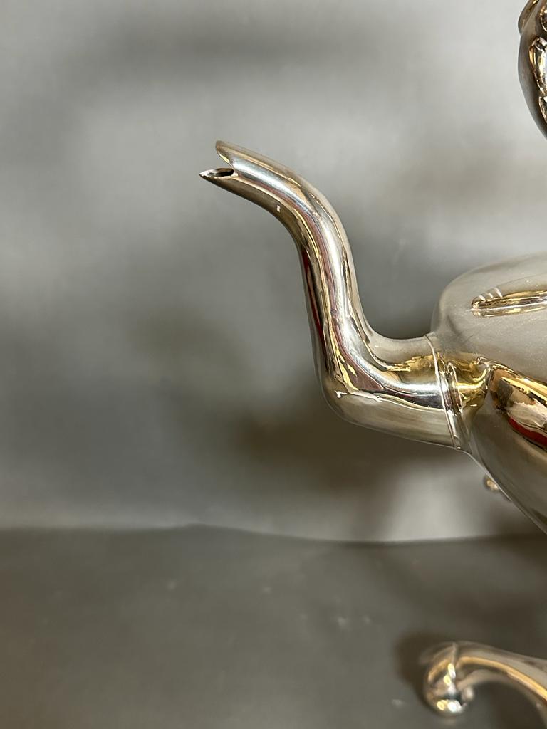 A selection of silver plated items to include a very impressive spirit kettle, pair of vases and a - Image 3 of 3