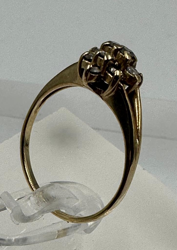 A 9ct gold and diamond ring, approximate size M - Image 2 of 3